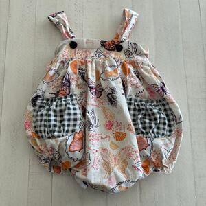 Gigglemoon Butterfly Gingham Beauty and Grace Ruffle Butt Bubble Size 18mos